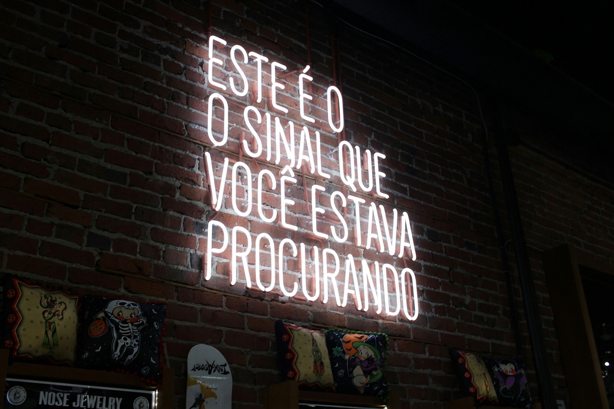 Portuguese neon sign